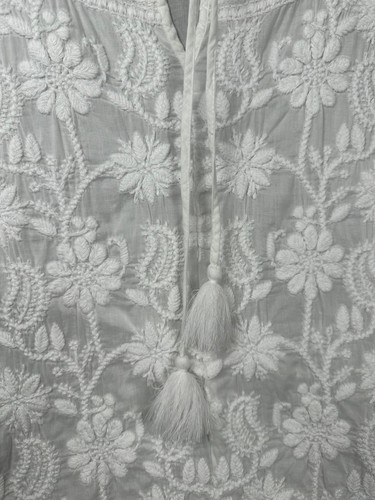 Style & Co Bauern Top groß weiß transparent bestickt Boho Landhaus leicht - Bild 7 von 9
