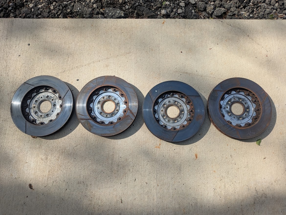 Set of 4 13" Slotted Brake Rotors Two Piece 12 bolt for Ferrari 360? - USED - CH