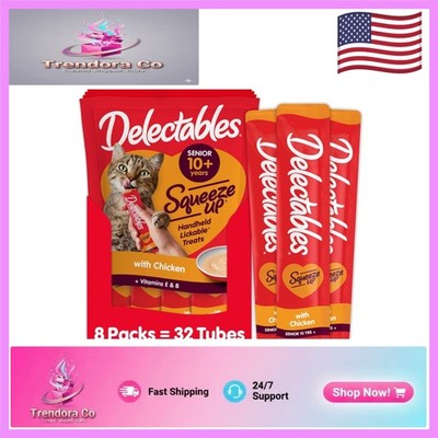 32 x 0.5oz Delectables Squeeze Up, Grain-Free Lickable Cat Treats for All Breeds
