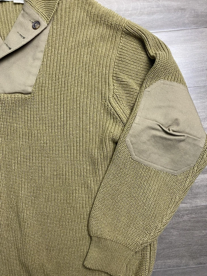 Suéter Jersey Orvis Tejido Pesado Tostado Algodón Lona Codo Parches Exterior L Foto 4 de 4