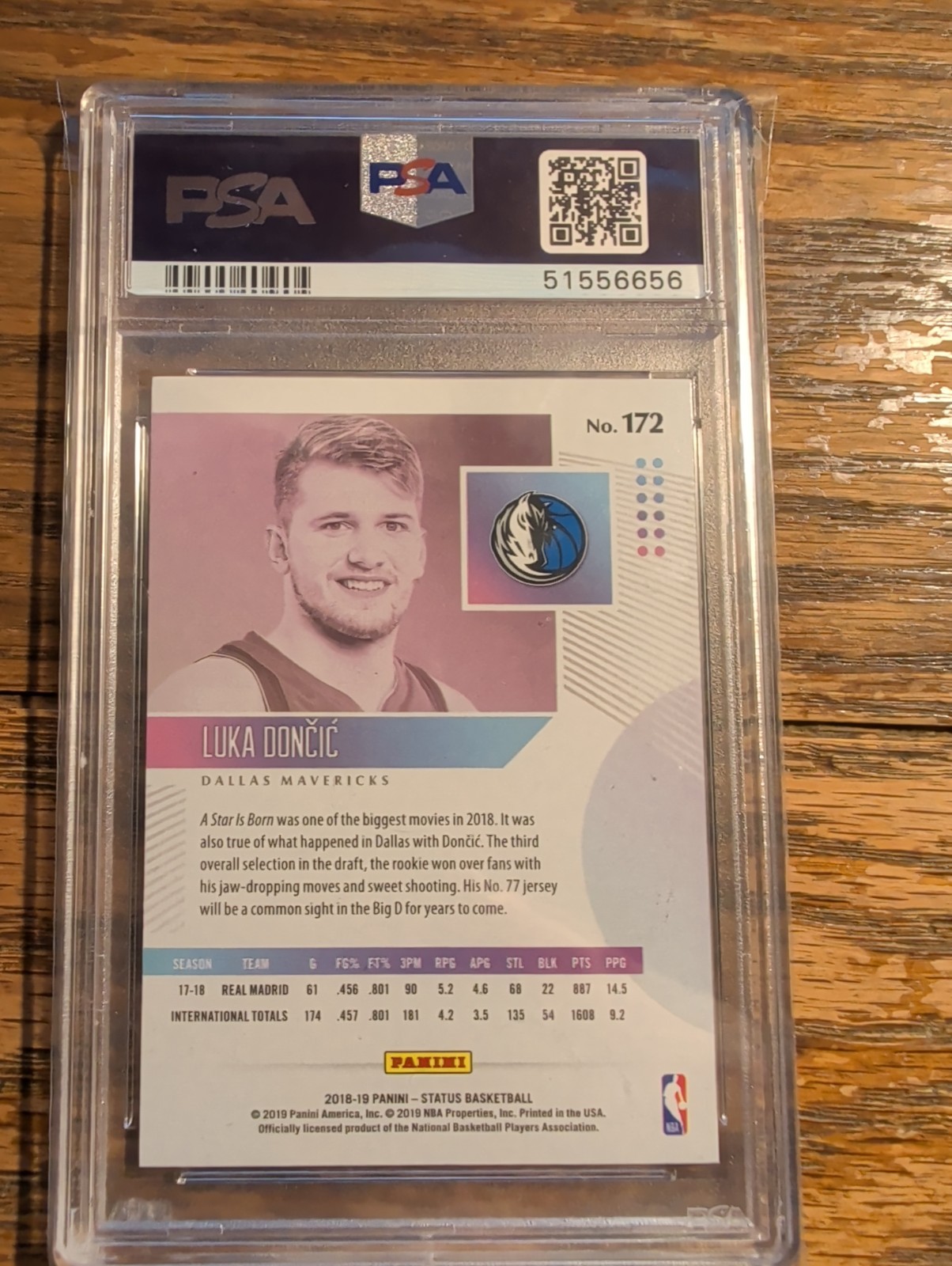 LUKA DONCIC 2018-19 Panini Status ROOKIE card PSA 10 Gem Mint Please Note! view 2