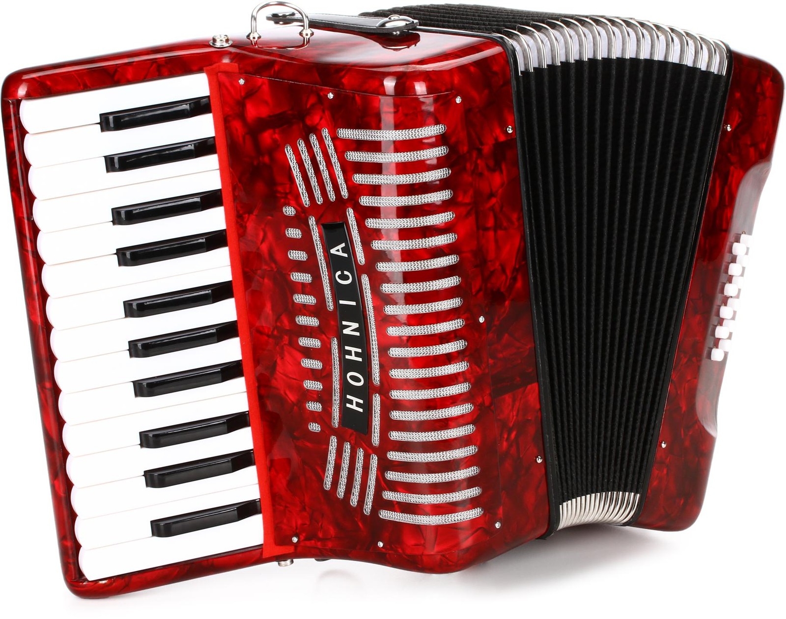 Hohner Hohnica 1303 12-дюймовый Басовый аккордеон для фортепиано - Жемчужно-красный 145390₽