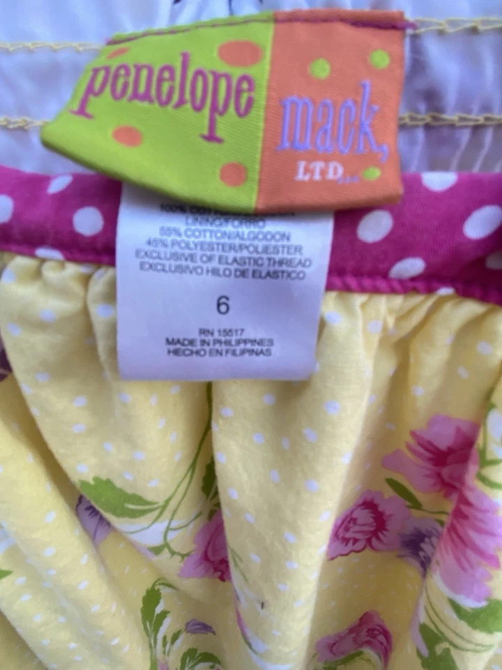 2 vestidos a juego Penelope Mack (talla 5 y 6) lunares florales rosas y amarillos Foto 4 de 4