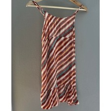 Urban Outfitters Beach Ruffle Mini Dress Orange Blue Diagonal Small