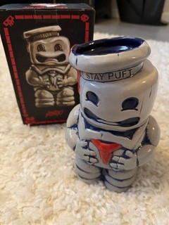 Stay Puft Marshmallow Man Tiki Mug Mondo Blue Glaze Variant Ghostbusters In Box