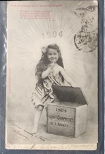 Old postcard - phototype A. Bergeret - surprises of the year 1904