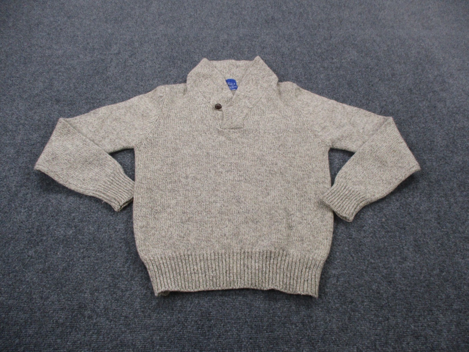 Vintage JC Penny Ski Apparel Sweater Mens S Beige Wool Pullover Jumper 70s 80s