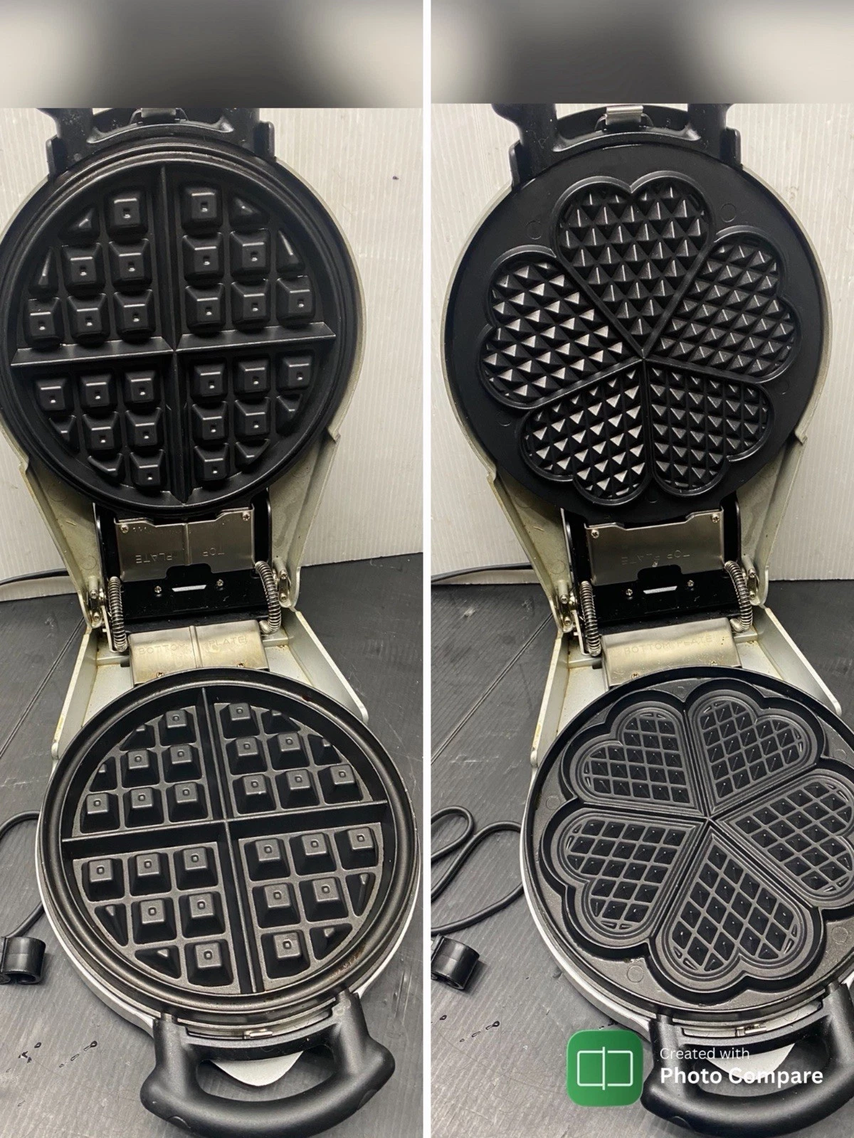 VILLAWARE UNO Reversible BELGIAN Heart WAFFLE Maker Iron TESTED Working 20120