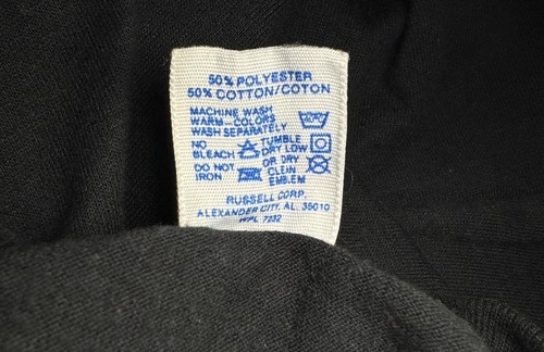 T-shirt vintage punto singolo Mystic Connecticut Russell Athletic USA nera media - Foto 3 di 12