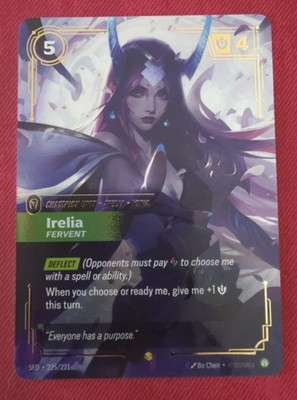 Riftbound Irelia, Fervent (Overnumbered) Spiritforged, League of Legends, NM