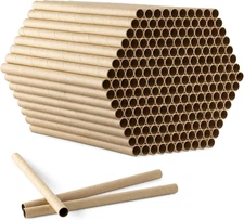 Navaris Cardboard Bee Nesting Tubes (Pack of 200) - 6" Long X 5/16" Diameter Tub