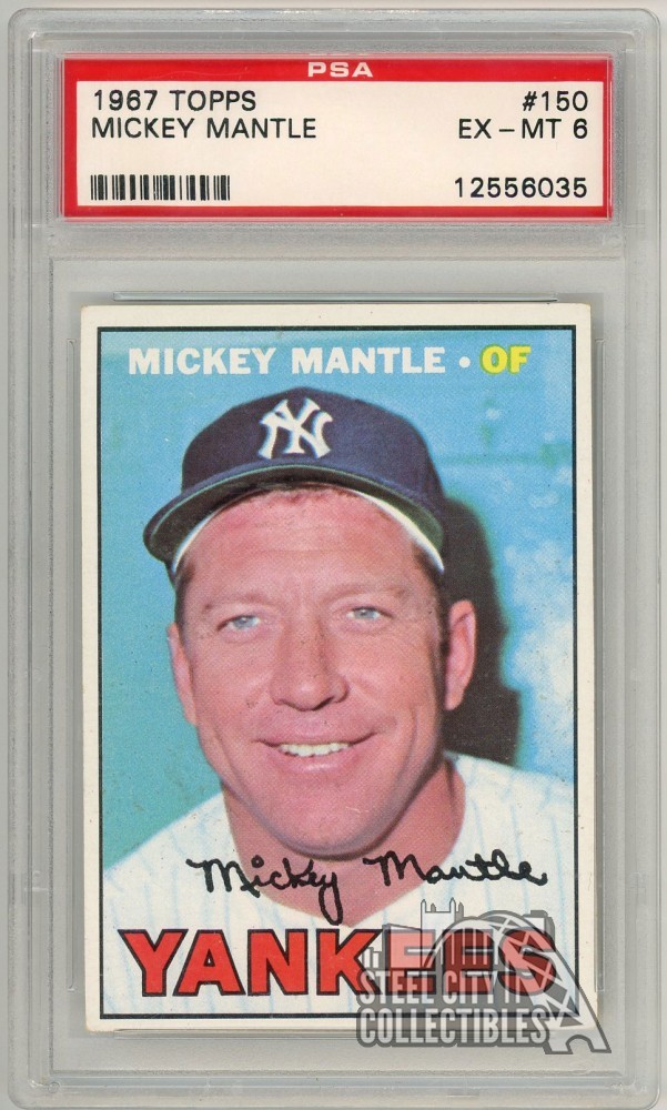 Mickey Mantle 1967 Topps Card #150 PSA 6 EX-MT