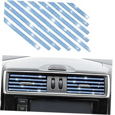 10 PCS Bling Car Air Vent Outlet Trim, Rhinestone Air Conditioner Blue