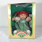 Vintage 1985 Cabbage Patch Kids Doll Red Hair Blue Eyes Green Gingham Dress NIB