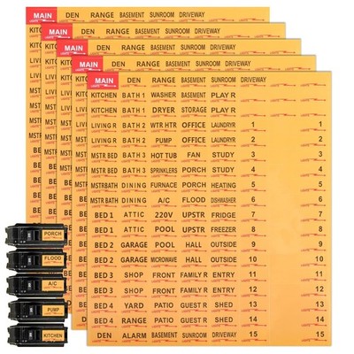 5 Sheets/645pcs Circuit Breaker Labels Weatherproof Box Stickers Breaker Box ...