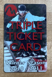 2010/11 Camelback Mountain Ski Triple Card Plastic For Suvenier