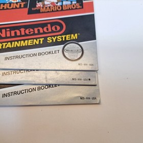 3 Varianti di Nintendo NES Super Mario Bros & Duck Hunt Manuale, SOLO Manuali 