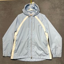 Nike Golf Storm Fit Windbreaker Jacket Womens Medium Light Blue Hooded Full Zip