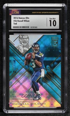 2016 Donruss Elite Teal 60/75 Russell Wilson #26 h8k