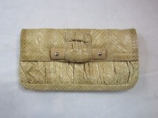 R&y Augousti Beige Snakeskin Clutch 