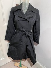 Carolina Herrera Black Raincoat/dress Coat Sz S