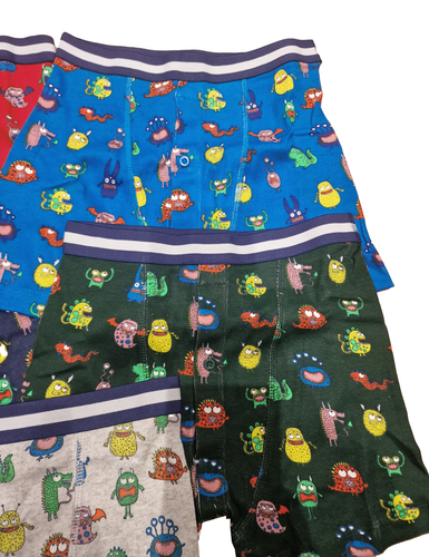 Boys Boxers Pants Ex Boden Monster Print Cotton NEW 2-12yrs - Picture 3 of 7