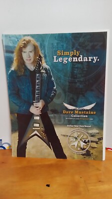DAVE MUSTAINE COLLECTION DEAN GUITARS GUITAR PRINT AD 11 X 8.5