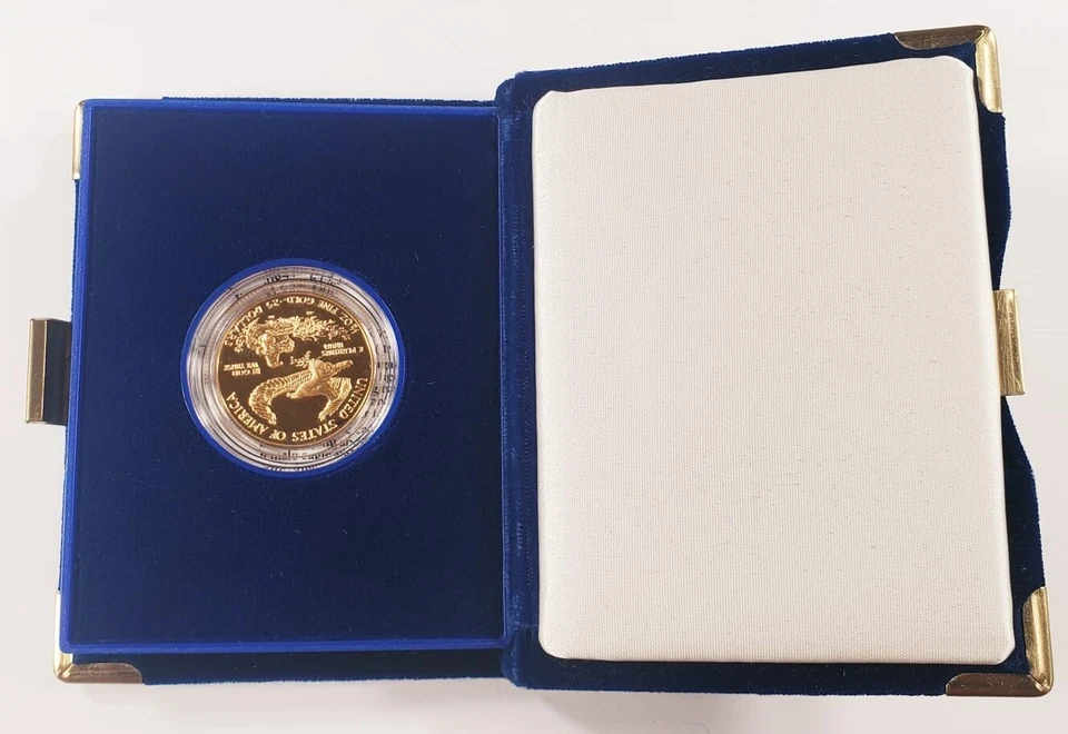 1990-P $25 1/2 Oz. Gold American Eagle Proof Coin w/ Original Box, Case, and CoA - Image 2 of 4