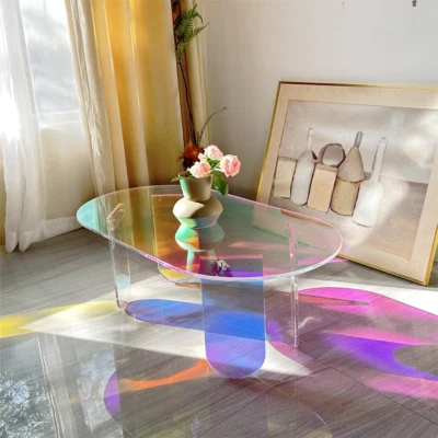 Acrylglas Couchtisch Sofatisch Wohnzimmertisch 95cm Transparent Beistelltisch  - Bild 1 von 4