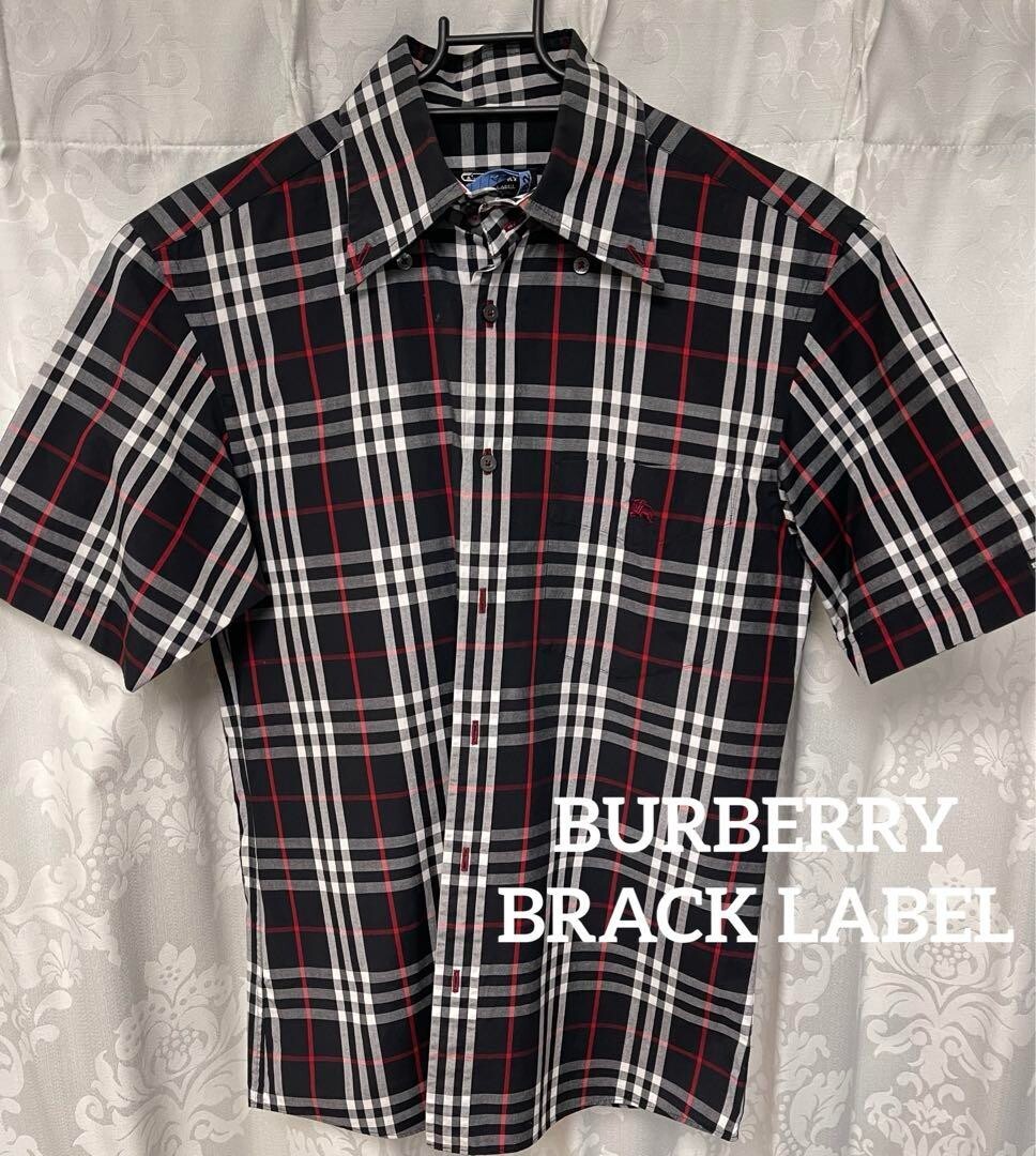Burberry Black Label Short Sleeve Shirt Nova Check Cotton Men Size 1/XS-S Used