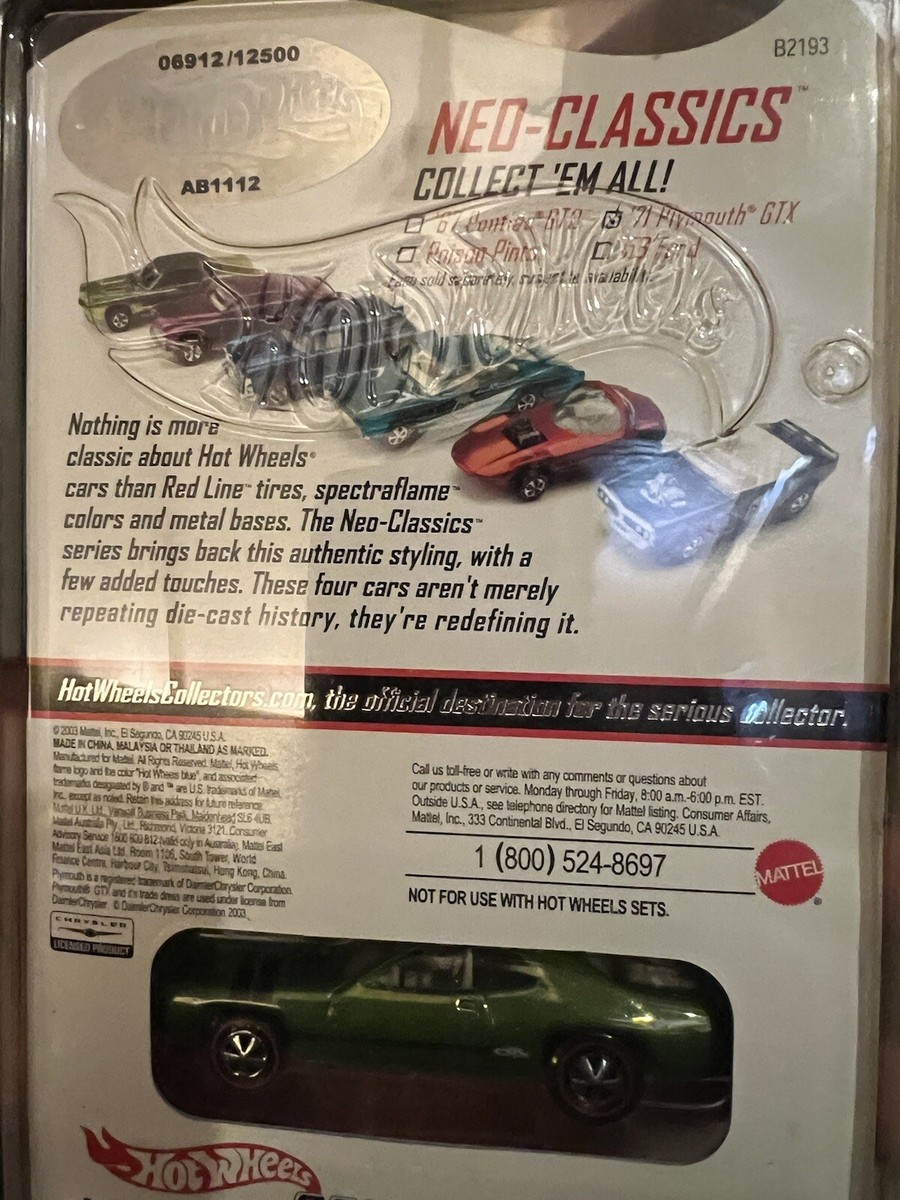 ‘71 PLYMOUTH GTX Neo-Classics Serise RLC 2004 Neo-Classics Series Hot Wheels '71 PLYMOUTH GTX (M