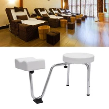 55cm Freestanding Foot Rest Stool Adjustable Height White Nail Pedicure Chair