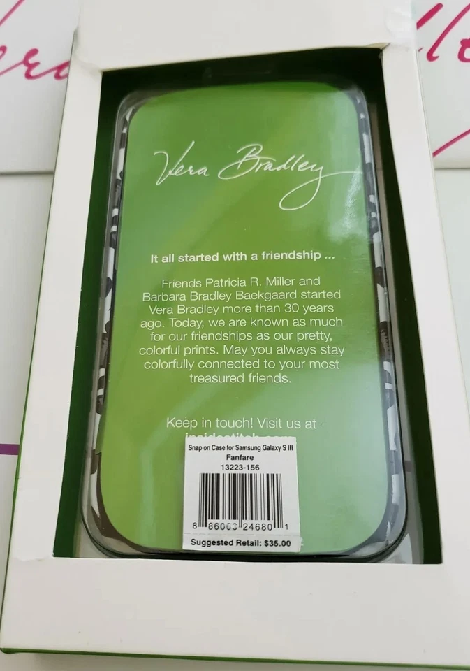 Funda a Presión Vera Bradley Samsung Galaxy III Patrón Fanfarria $35 Nueva en Caja Foto 2 de 2