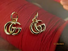 GUCCI   2 ZIPPER PULL CHARM GOLD tone metal ,  12mm SMALL LOT 2