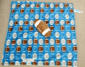 Kids Preferred FOOTBALL LOVEY Boys Blue Security Blanket Blankie Lovie EXCELLENT