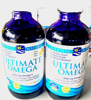 2 Nordic Naturals Ultimate Omega Liquid 2840 Mg Omega-3 Fish Oil 8 FlOz Exp 2028
