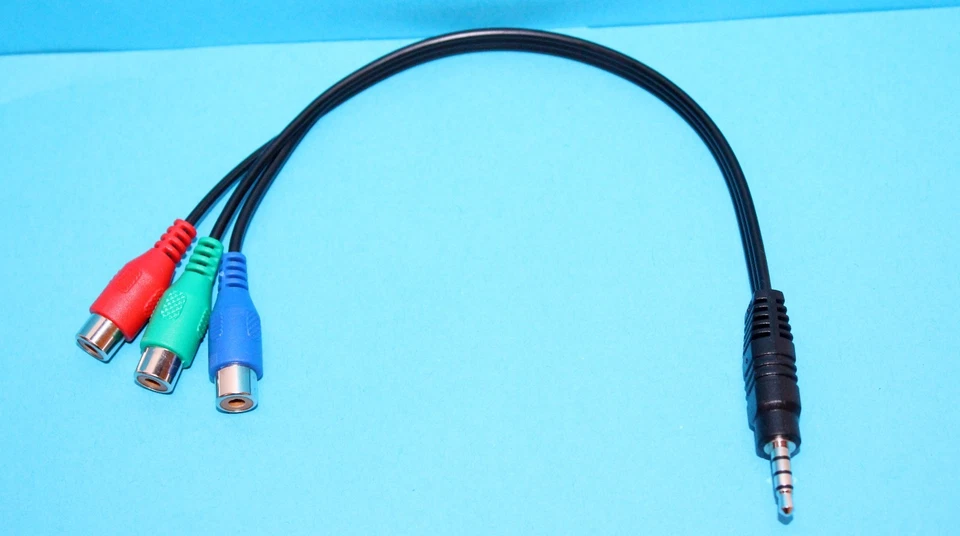 Adapter 3.5mm to 3 RCA Female Component Video Cable Connector 4 Samsung LED TV  - Image 2 of 3