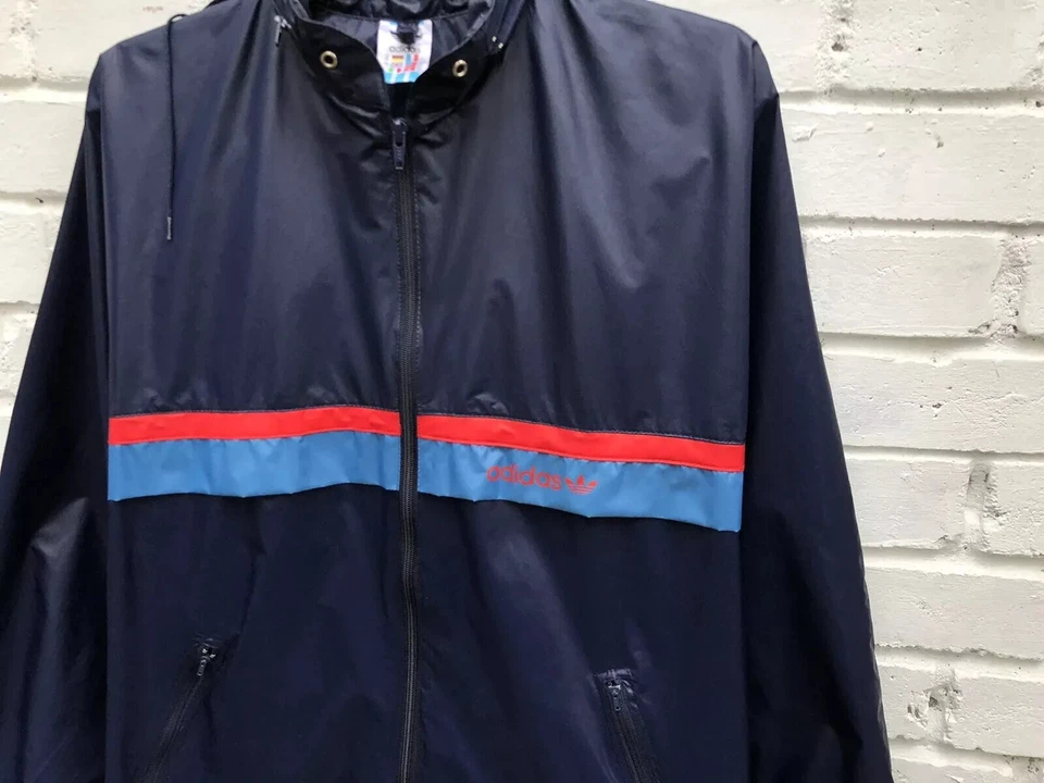CHAQUETA IMPERMEABLE ADIDAS VINTAGE AÑOS 90 BRILLANTE NAILON MUJER RAVE BLOKE 10 Foto 2 de 4