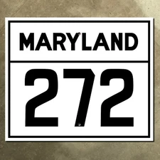 Maryland state route 272 highway marker road sign Elk Neck Turkey Point 18x15