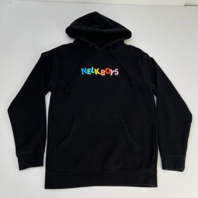 Nelk Boys Hoodie Men Small Spell Out Color Jumper Sweatshirt