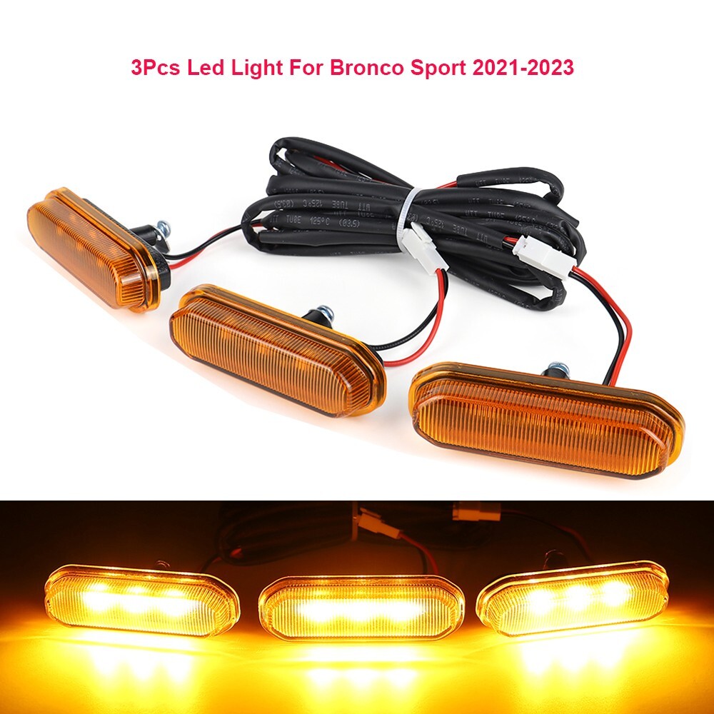 For Ford Bronco Sport 2021-2023 Front Grille LED Light Raptor Style Amber Lamps