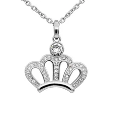 Princess Crown Pendant Necklace with 39 Crystals Jewelry By Controse