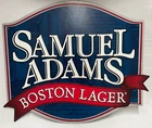 Large Samuel Adams Boston Lager Tin Metal Craft Beer Sign Vintage Man Cave