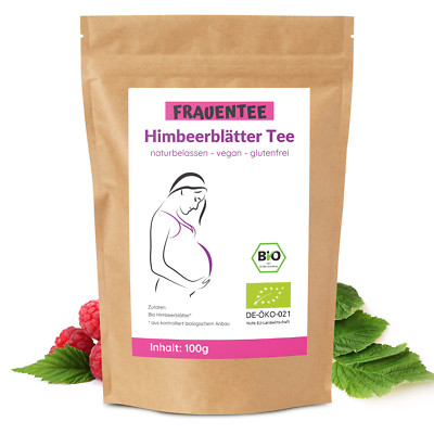 Himbeerblätter Tee BIO von Hebammen empfohlen 4 Wochen vor der Entbindung 100g