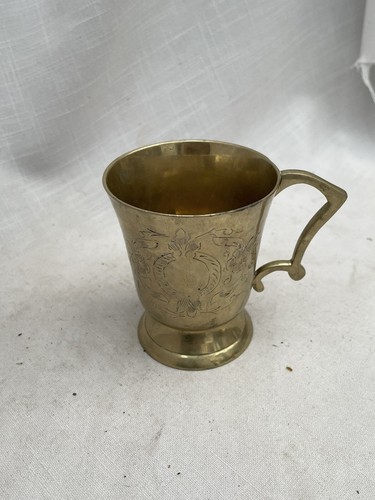 Vintage Brass Etched Small Cup - Picture 2 of 5