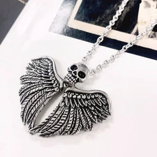 wing heart necklace lucky angel wings head bail pendant necklace by Controse