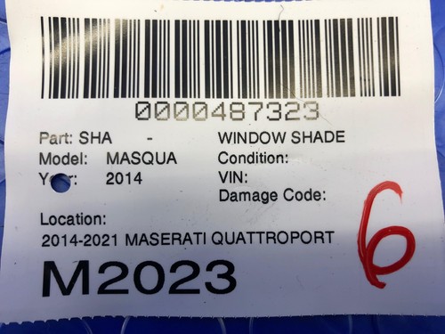 2014-2021 MASERATI QUATTROPORTE LEFT REAR DOOR SUNSHADE BLIND BLACK 670119706 - Picture 16 of 16