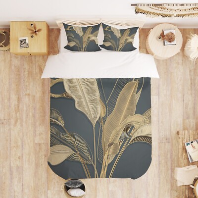 3D Leaves Texture A3102 Bed Pillowcases Quilt Duvet Cover Set Queen King Amy 23