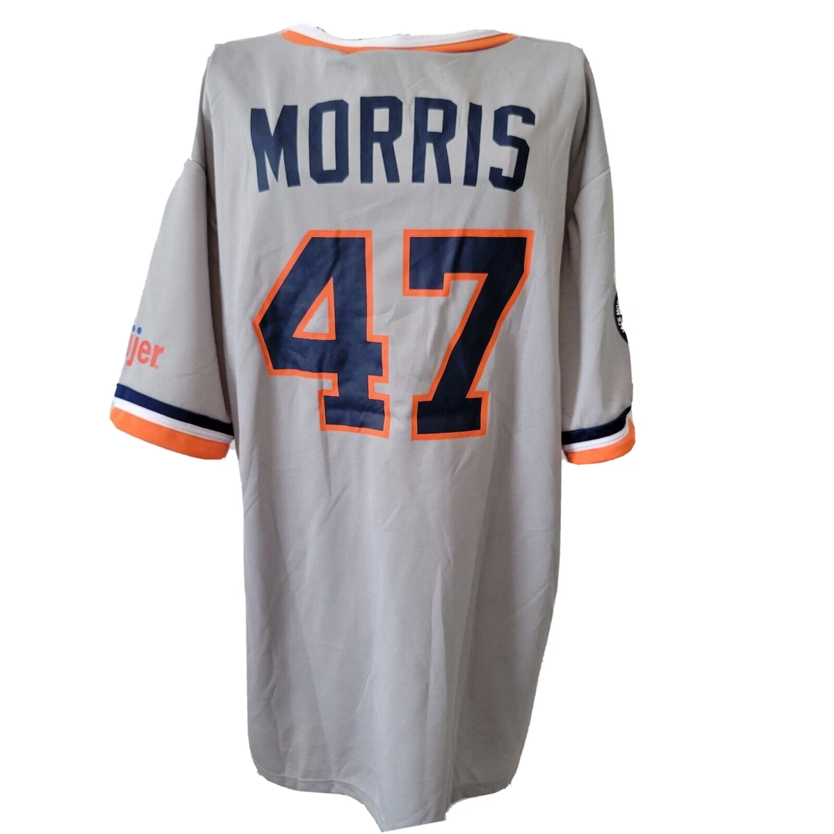 Detroit Tigers Jersey 2XL Jack Morris Number Retirement Meijer Logo Gray  V-Neck