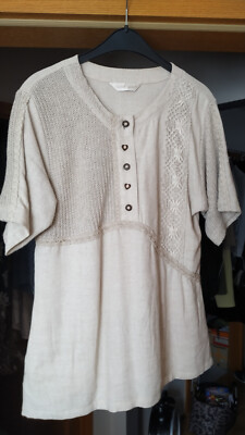 Shirt von Julius Lang, Gr. 38, in Leinen/Strick